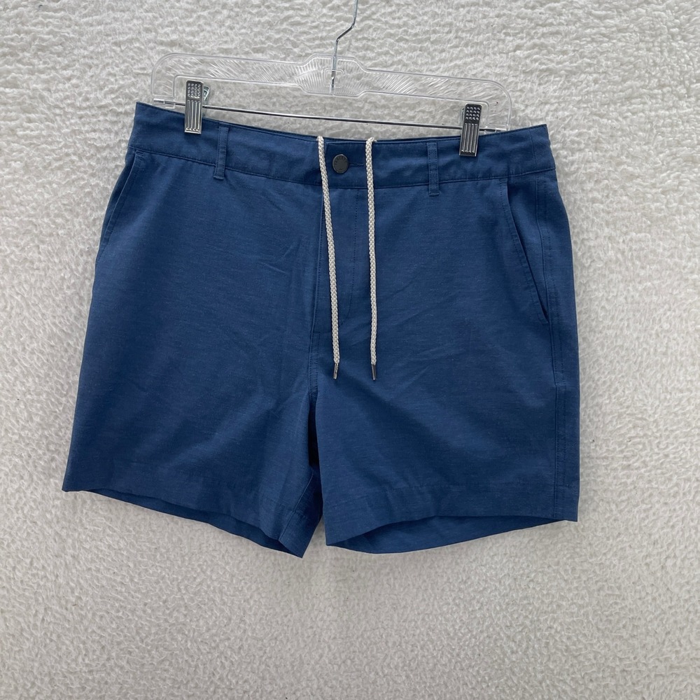 Faherty All Day Shorts Mens 31 Blue 5" Hybrid Chino Board Shorts Preppy Beach